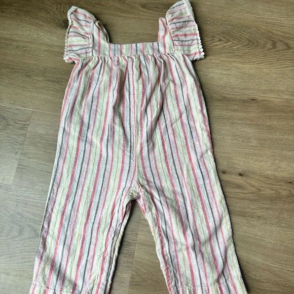 Old Navy Pink and White Striped Jumpsuit size 2T - Picture 9 of 12
